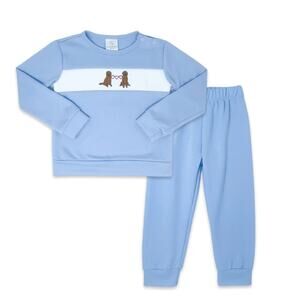 NWT Lullaby Set Size 6 Blue Little Lagniappe Puppy Set